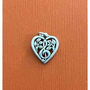 James Avery Retired Sterling Silver Music Note Treble Clef Heart Charm